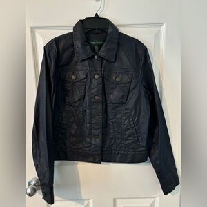 NWOT Ralph Lauren- Lauren Jeans, Coated Cotton Jacket- Navy, Medium